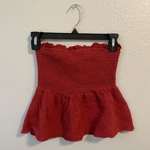 Burgundy Strapless Top